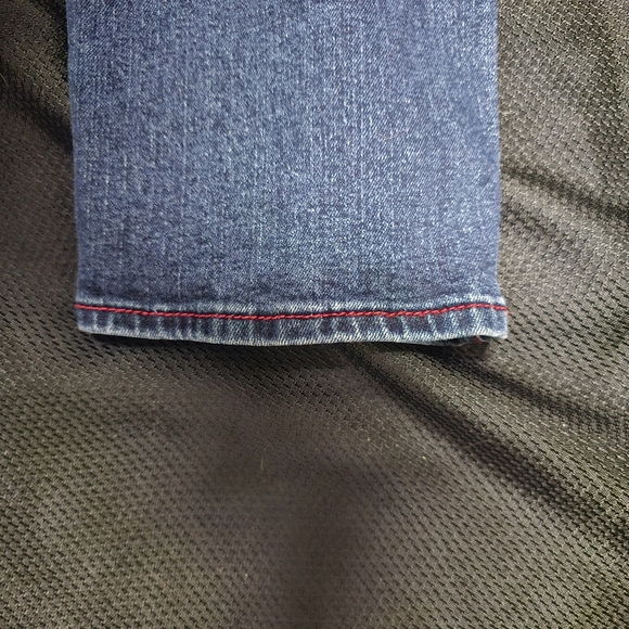 True ReligionMen's Blue Ricky Red Stitch SuperT Jean Size 34 *Geno Relaxed Slim* - Picture 12 of 16